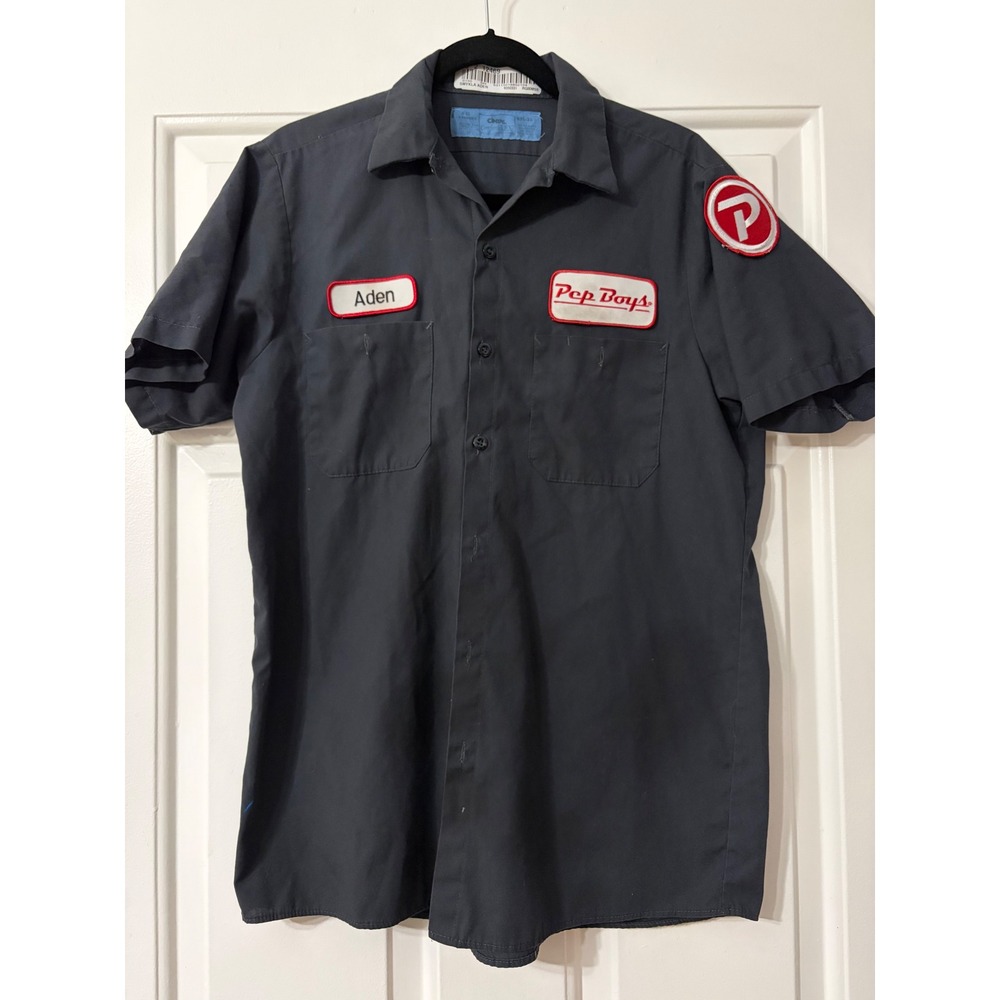 Cintas | Pep Boys Mechanic Work Shirt Aden Patch Medium || Navy Blue|
